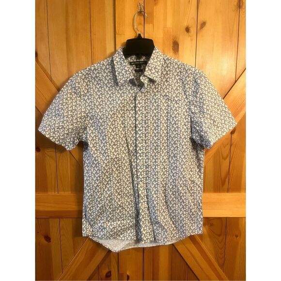 Michael Kors Short Sleeve Men’s Shirt Classic Fit Signature Spellout MK size sma - Picture 1 of 4